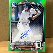 Josue Briceno 2025 Bowman refrator verde verdadeiro automático /99 Detroit Tigers 🔥🔥 comprar usado  Enviando para Brazil