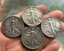 Lote a granel de 4 moedas de prata 1916-1929-S meio dólar estátua andando da liberdade comprar usado  Enviando para Brazil