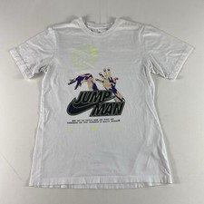 Camiseta Nike Air Jordan masculina pequena branca salto homem gráfico manga curta comprar usado  Enviando para Brazil