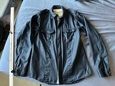 Camisa masculina Rag & Bone preta de algodão manga longa com zíper Shacket MiUSA militar em excelente estado usado, usado comprar usado  Enviando para Brazil
