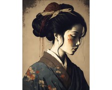 Glasbild geisha 60x80 gebraucht kaufen  Deutschland