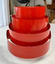 Usado, Vintage Meados do Século Moderno Dobrável Veneziano Estilo Cego Vermelho Metal LÂMPADA SOMBRA comprar usado  Enviando para Brazil