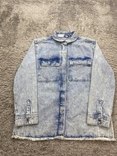 Jaqueta jeans Colorful Planet meninas XL 14-16 lavada com ácido anos 90 Western Y2K Shacket comprar usado  Enviando para Brazil