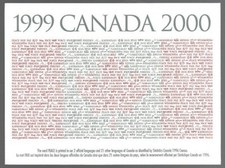 Cartão postal oficial do Canadá Millennium Keepsake edição - Webb # P310 PAZ / AMOR comprar usado  Enviando para Brazil