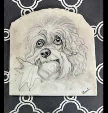 Vintage marble dog d'occasion  Expédié en Belgium