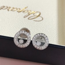 100%Auth•Chopard•Happy Diamonds Icons Earrings 18K White Gold AU750 Diamond comprar usado  Enviando para Brazil