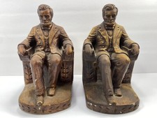Vintage Presidente Abraham Lincoln Bookends Estatueta Sentada Memorial Library 1861 comprar usado  Enviando para Brazil