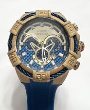 Invicta 26527 Bolt cronógrafo 52mm mostrador azul dourado relógio masculino silicone comprar usado  Enviando para Brazil