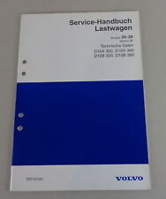 Motor de caminhão Volvo manual de oficina D10A/D10B + 320/360 dados técnicos 1998 comprar usado  Enviando para Brazil