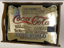 Usado, Bandeja para servir espejo de madera Coca-Cola 1970 16" x 11 1/2" RARA muy buen estado segunda mano  Embacar hacia Argentina