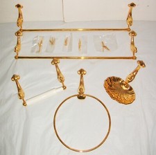 CONJUNTO DE BANHEIRO GOLFINHO DOURADO LAN BAR suporte para rolo de vaso sanitário trilho de toalha anel saboneteira comprar usado  Enviando para Brazil