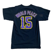 Camiseta Adidas LA Lakers Metta World Peace #15 Preta Gráfica Masculina Pequena NBA comprar usado  Enviando para Brazil