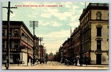 Logansport Indiana ~ 4th Street South ~ Krawiec ~ ok. 1910 Pocztówka na sprzedaż  Wysyłka do Poland
