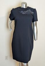 Vestido feminino Fe Zandi vintage alta costura azul marinho treliça transparente, usado comprar usado  Enviando para Brazil