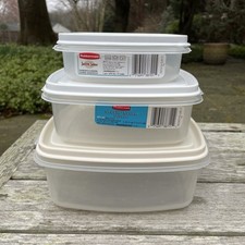 Vintage Amêndoa Rubbermaid 3 Peças Servin Saver Conjunto Empilhamento Lote de Aninhamento comprar usado  Enviando para Brazil