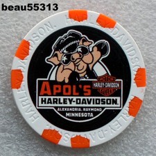 ⭐HARLEY DAVIDSON "APOLS" ALEXANDRIA RAYMOND MINNESOTA DEALER POKER 50º CHIP comprar usado  Enviando para Brazil