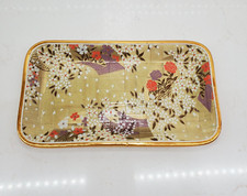 Bandeja de carrinho de barra de montagem alta aro dourado art déco tecido bambu banda de metal chinoisserie comprar usado  Enviando para Brazil