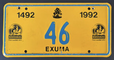 Placa de licença "USADA" Exuma Bahamas (número baixo) - Placa de aniversário de 500 anos comprar usado  Enviando para Brazil