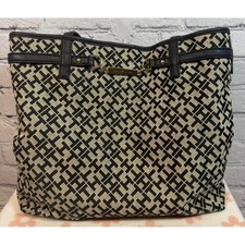 Bolsa tote Tommy Hilfiger bolsa de mão com estampa de assinatura designer comprar usado  Enviando para Brazil