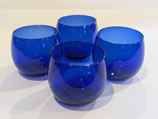 Copos baixos ou suco de vinho azul cobalto sem haste 2,50" pequeno 5 oz conjunto de 4 comprar usado  Enviando para Brazil