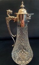 Jarro estilo antigo corte prata maciça vidro cristal dragão claret Sheffield 1991  comprar usado  Enviando para Brazil
