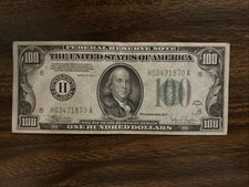 Série de 1934 C $100 nota de cem dólares da Reserva Federal Washington DC, usado comprar usado  Enviando para Brazil