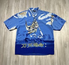 Camisa masculina anime vintage Urban Edge M azul samurai estampa total streetwear Y2K comprar usado  Enviando para Brazil