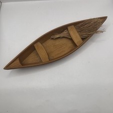 Canoa de madeira vintage feita à mão de 12 pol. Decoração de casa de cabine lago comprar usado  Enviando para Brazil