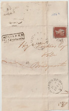 1843 SHREWSBURY TO BRIDGENORTH LIST KRZYŻ MALTAŃSKI OPRAWIONY MISSENT DO LIVERPOOL na sprzedaż  Wysyłka do Poland