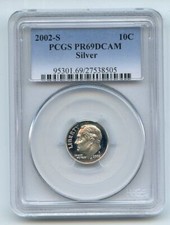 2002 S 10C prata Roosevelt Dime PCGS PR69DCAM comprar usado  Enviando para Brazil