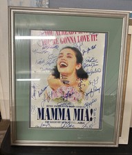 Pôster autógrafo em moldura Mama Mia, usado comprar usado  Enviando para Brazil