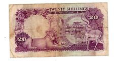 Ouganda UGANDA Billet 20 Shillings ND 1966  P3a LION ELEPHANT ZEBRE  BON ETAT comprar usado  Enviando para Brazil