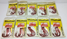 Usado, 10 pacotes de gancho de pesca tamanho 6/0 Mustad Big Red 2X 92554NPNR comprar usado  Enviando para Brazil