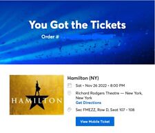 Hamilton tickets nyc for sale  USA