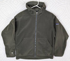 Jaqueta masculina vintage EUA Patagonia Synchilla lã com capuz zona do vento verde zíper completo M comprar usado  Enviando para Brazil