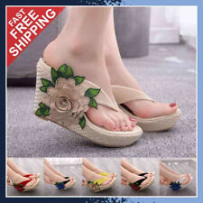 Sandálias De Cuñas De Plataforma Para Mujer Zapatos Flores Verano Moda Casual comprar usado  Enviando para Brazil