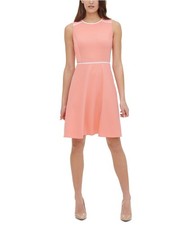 Tommy Hilfiger Womens Crepe Scuba Fit & Flare Dress, brghtpink, 16 for sale  Hillsboro