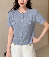 Women blue button for sale  Duluth
