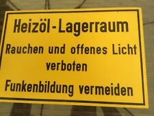 Schild heizöllagerraum rauche gebraucht kaufen  Wilsdruff