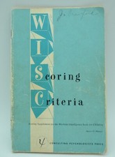 Scoring criteria wechsler for sale  Payson
