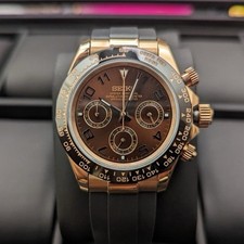 Seikmod Chocolate Brown Dial, Ceramic Bezel, Automatic NH35, Rubber Strap comprar usado  Enviando para Brazil