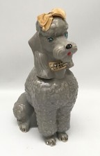 Estatueta vintage Pinto California Pottery Poodle Bank 1950’s cinza 9 1/4” comprar usado  Enviando para Brazil