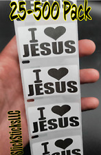 Adesivos "I LOVE JESUS" Pacote com 25-500 etiquetas decalques adesivo deus granel senhor religioso comprar usado  Enviando para Brazil