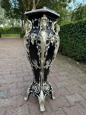Suporte de exibição pedestal italiano barroco preto prata efeito mármore vintage década de 1990 comprar usado  Enviando para Brazil