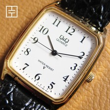 Usado, Relógio de quartzo masculino retangular Q&Q (Citizen) com mostrador branco comprar usado  Enviando para Brazil