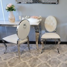Krzesło Ludwik II glamour White z kołatką nowoczesne krzesła pikowane guzikami na sprzedaż  PL