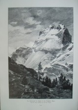 d101 023 - Zeno Diemer Rofelewand Pitztal Ötztal Lodowiec 27x38 cm 1899 na sprzedaż  Wysyłka do Poland