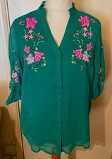 Bnwot green embroidered for sale  LONDON