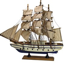 Veleiro modelo navio de madeira vintage sem quebras 26 cm, usado comprar usado  Enviando para Brazil