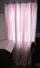 Curtains pink white for sale  Iron River